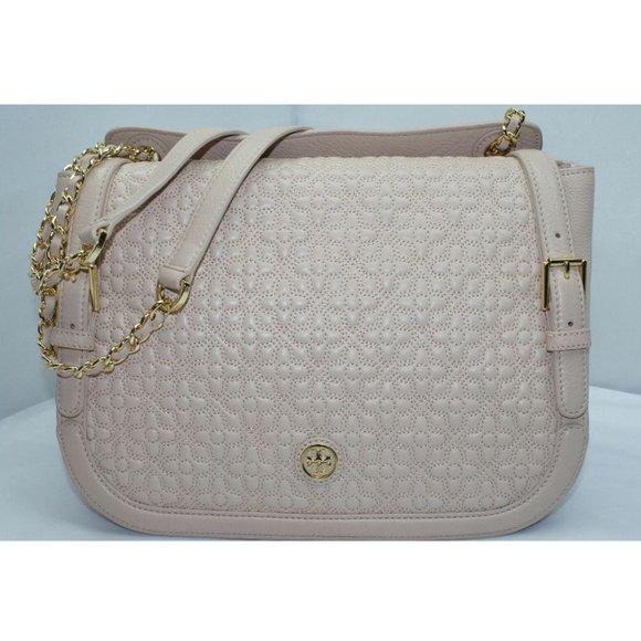 Tory Burch Bags Tory Burch Beige Quilted Shoulder Bag Leather